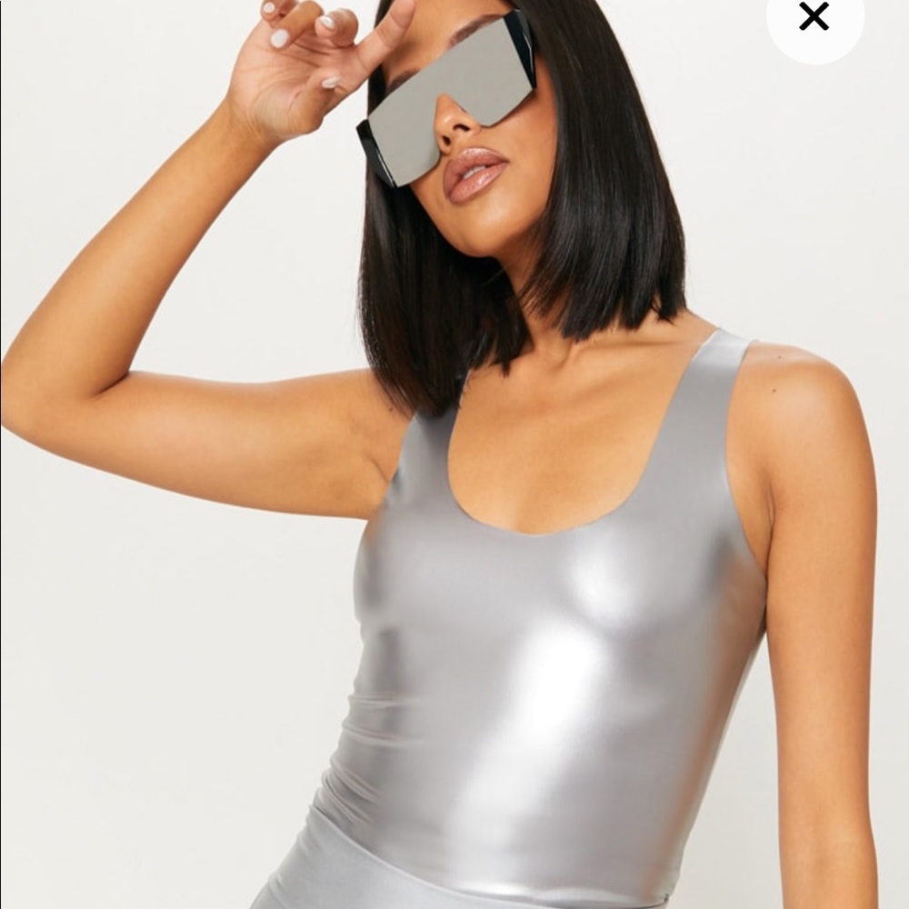 Silver PLT bodysuit NEVER WORN